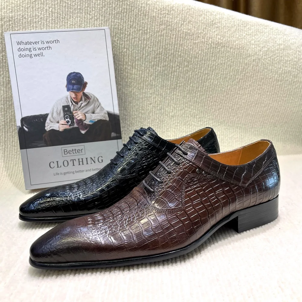 Men Formal Wear Office - Sapatos oxford masculinos de luxo italiano,