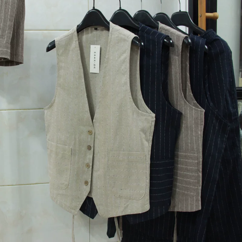 Men Formal Wear In Summer - Colete Casual de Linho Britânico para