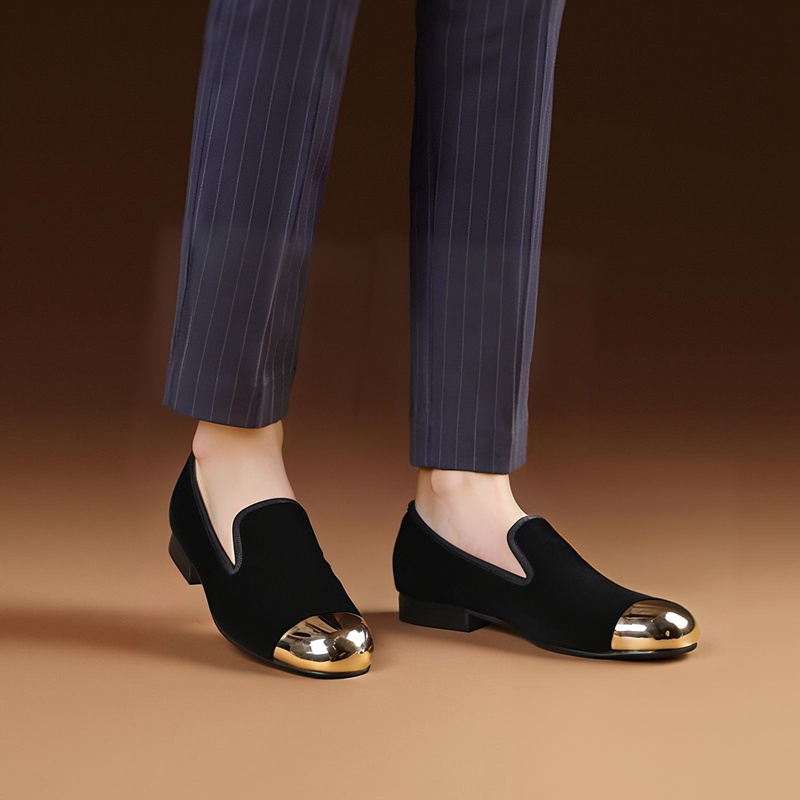Men'S Formal Wear Slippers - Pieritar modelo clássico preto veludo deslizamento-em