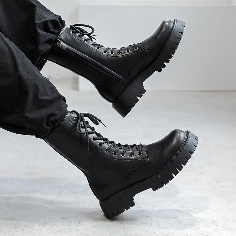 Men Formal Wear With Boots - Moda masculina botas de motocicleta festa