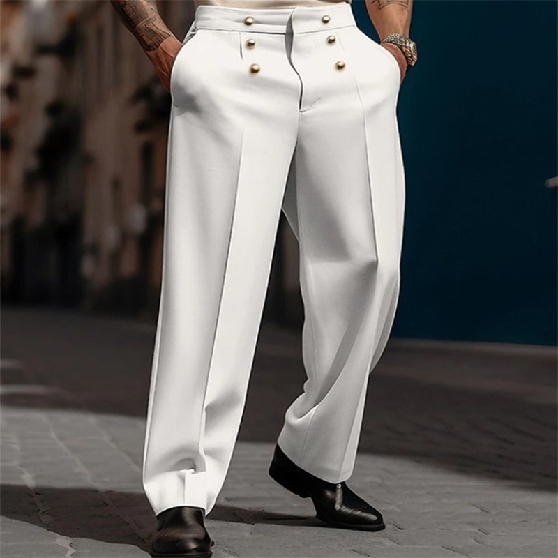 Men Formal Wear In Summer - Calças Sociais Masculinas de Cor Sólida,