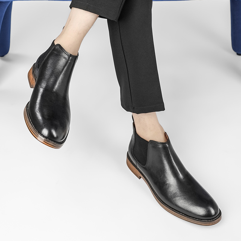 Men Formal Wear With Boots - Botas masculinas de couro legítimo, moda