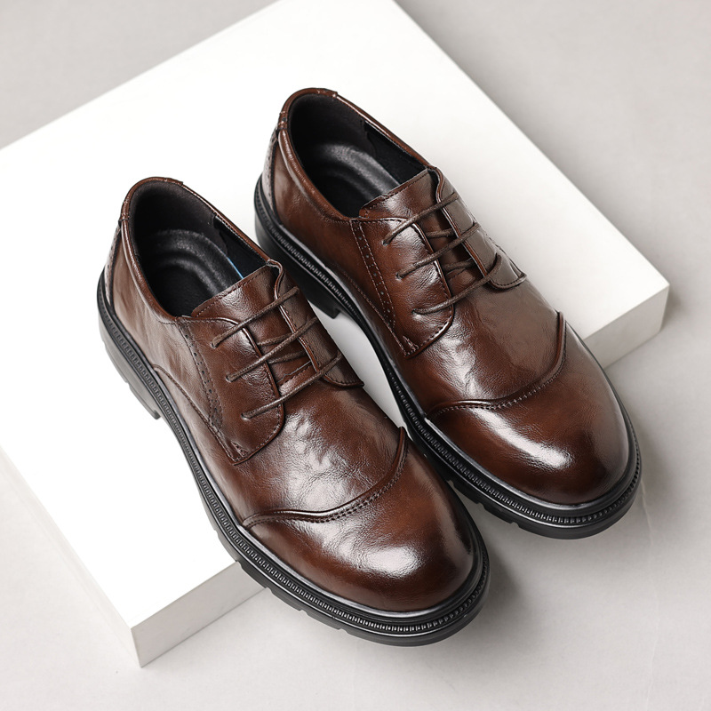 Sapatos masculinos de couro pa - Men Formal Wear Office avaliação e preço