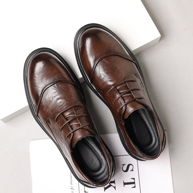 Sapatos masculinos de couro pa - Men Formal Wear Office avaliação e preço