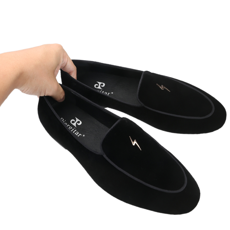 Sapatos masculinos de veludo p - Men'S Formal Wear Slippers avaliação e preço