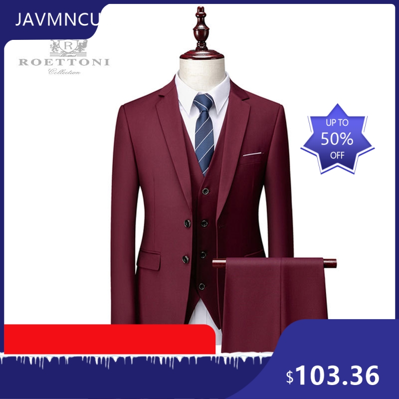 Conjunto de Terno Slim Fit Pre - Men'S Formal Wear For Graduation avaliação e preço