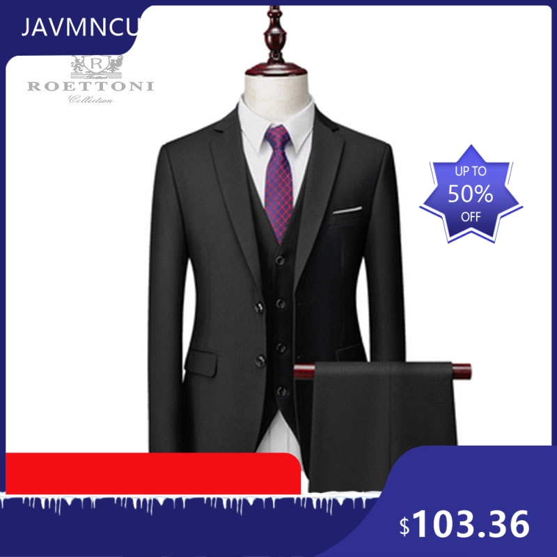 Conjunto de Terno Slim Fit Pre - Men'S Formal Wear For Graduation avaliação e preço