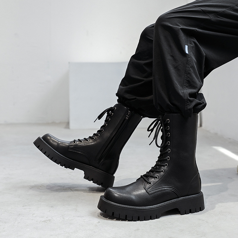Moda masculina botas de motoci - Men Formal Wear With Boots avaliação e preço