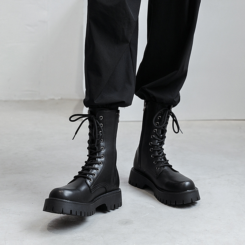 Moda masculina botas de motoci - Men Formal Wear With Boots avaliação e preço