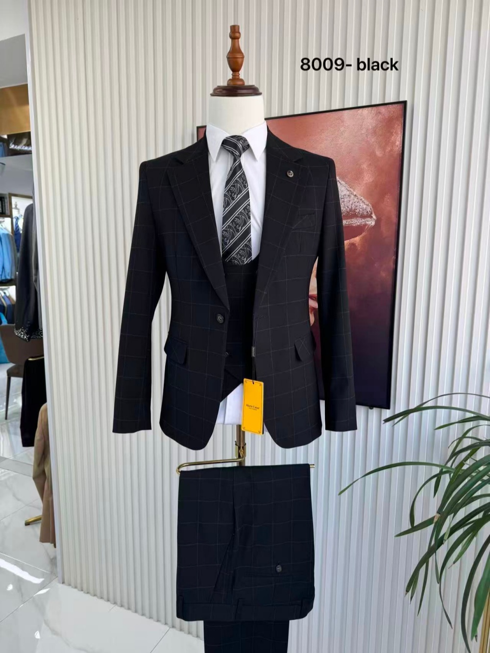Terno Masculino Xadrez de 3 Pe - Men Formal Wear Office avaliação e preço