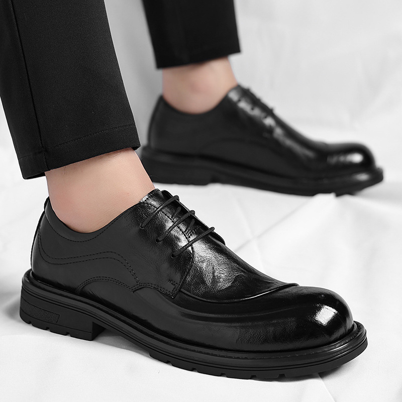 Sapatos de Couro Genuíno Marro - Men Formal Wear Office avaliação e preço