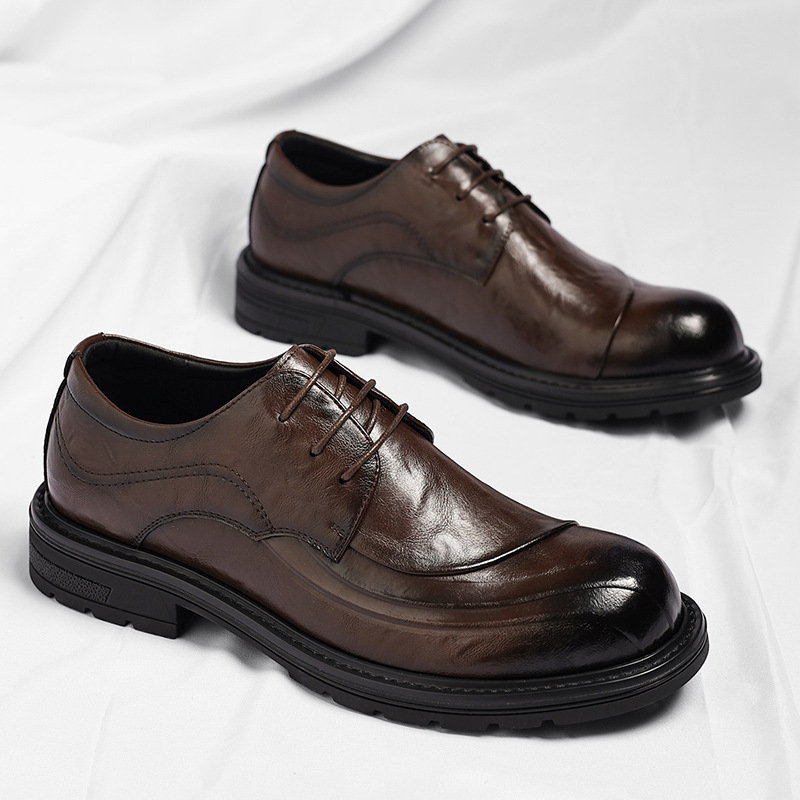 Sapatos de Couro Genuíno Marro - Men Formal Wear Office avaliação e preço