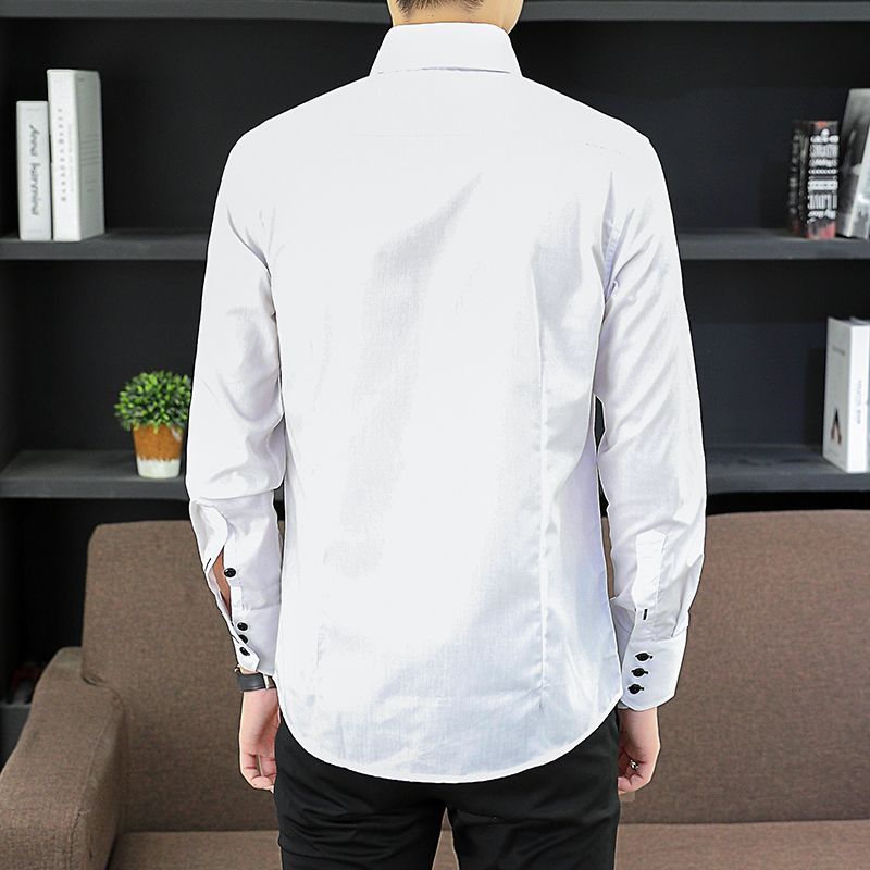 Primavera outono camisa execut - Men Formal Wear In Summer avaliação e preço