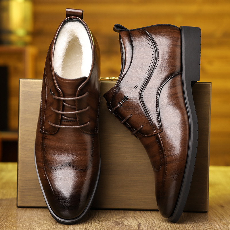 Sapatos de couro de inverno ma - Men Formal Wear With Boots avaliação e preço